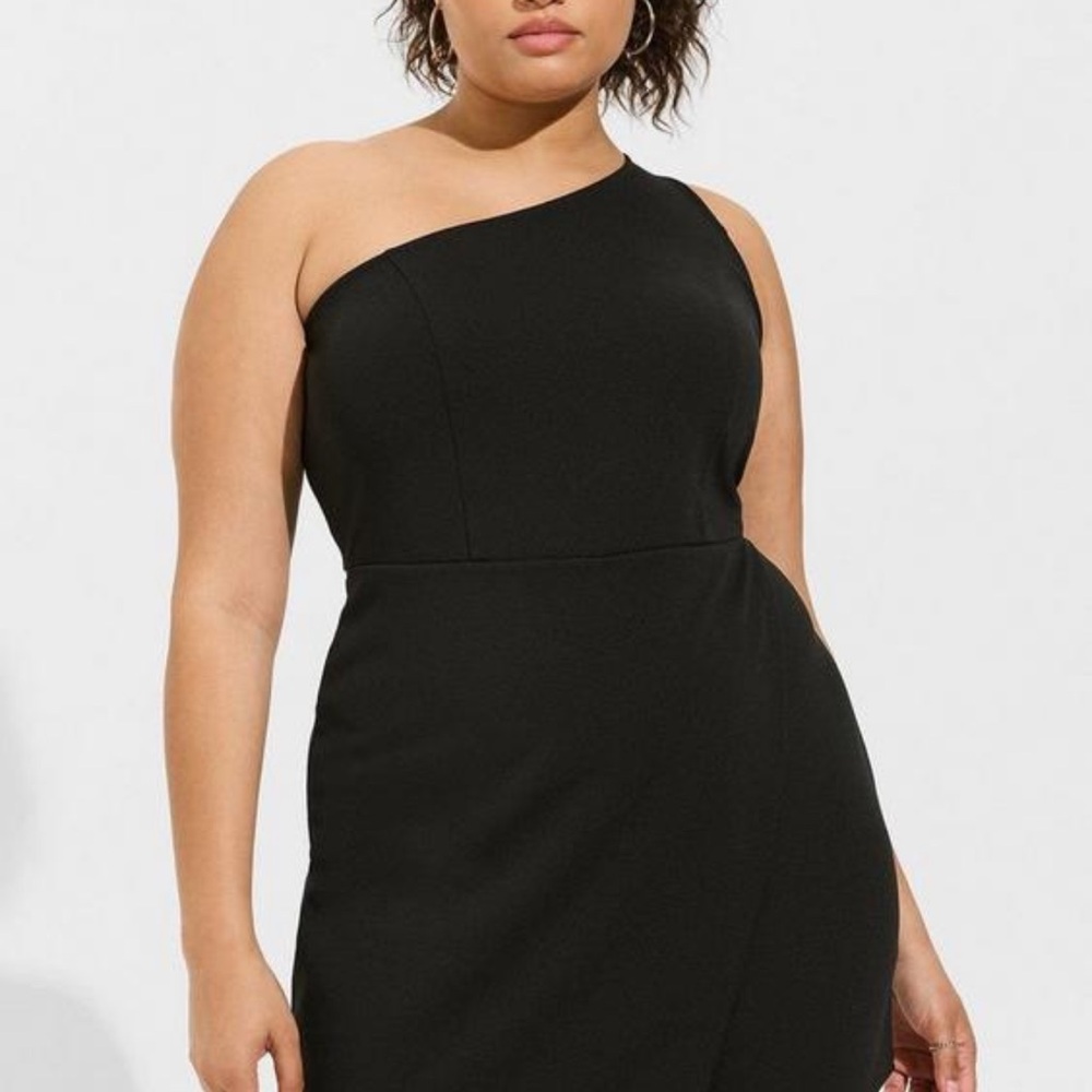 Crepe One Shoulder Wrap
Skirt Romper
